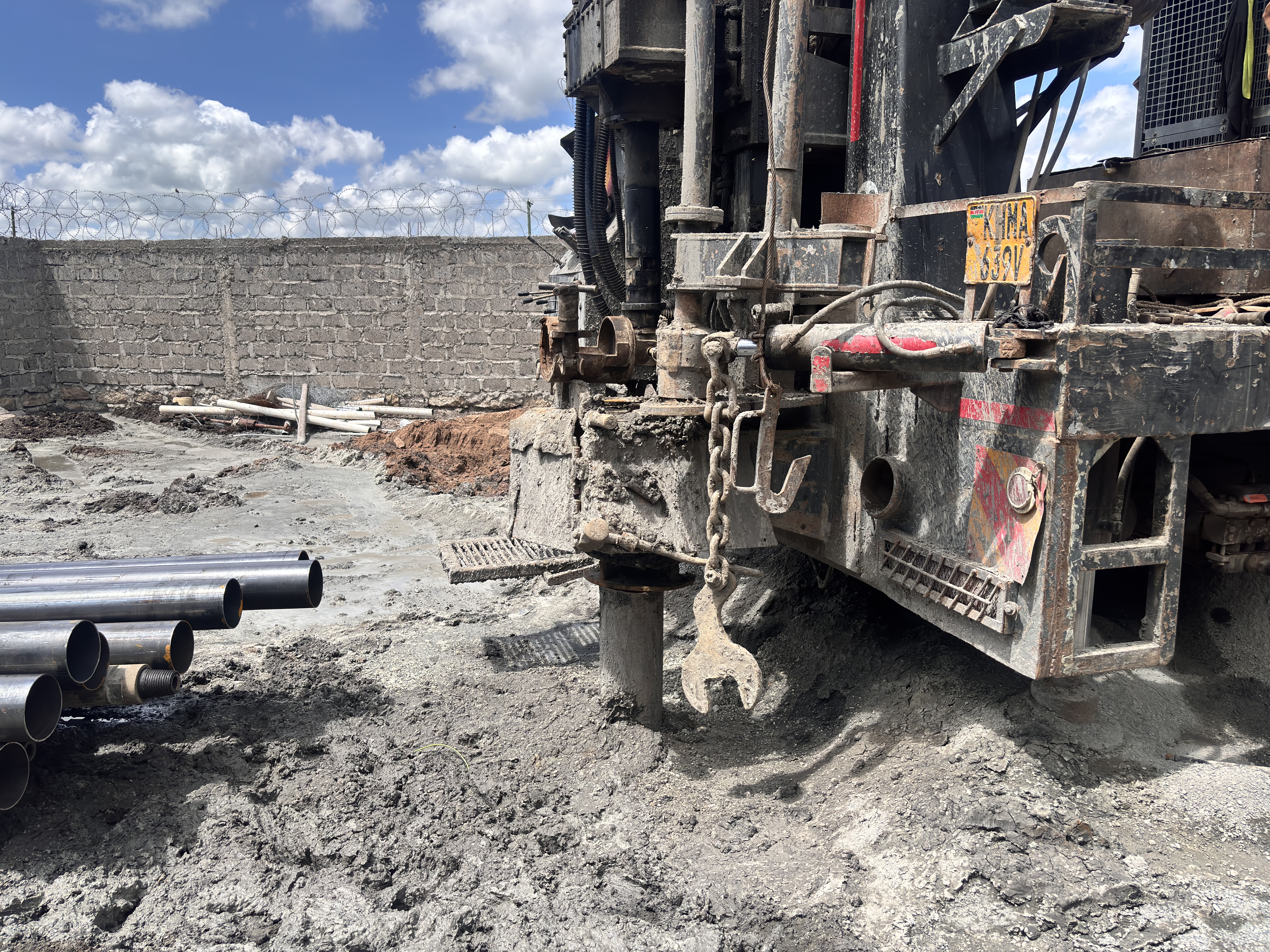 Borehole drilling through clay formation at Kantafu, Machakos County